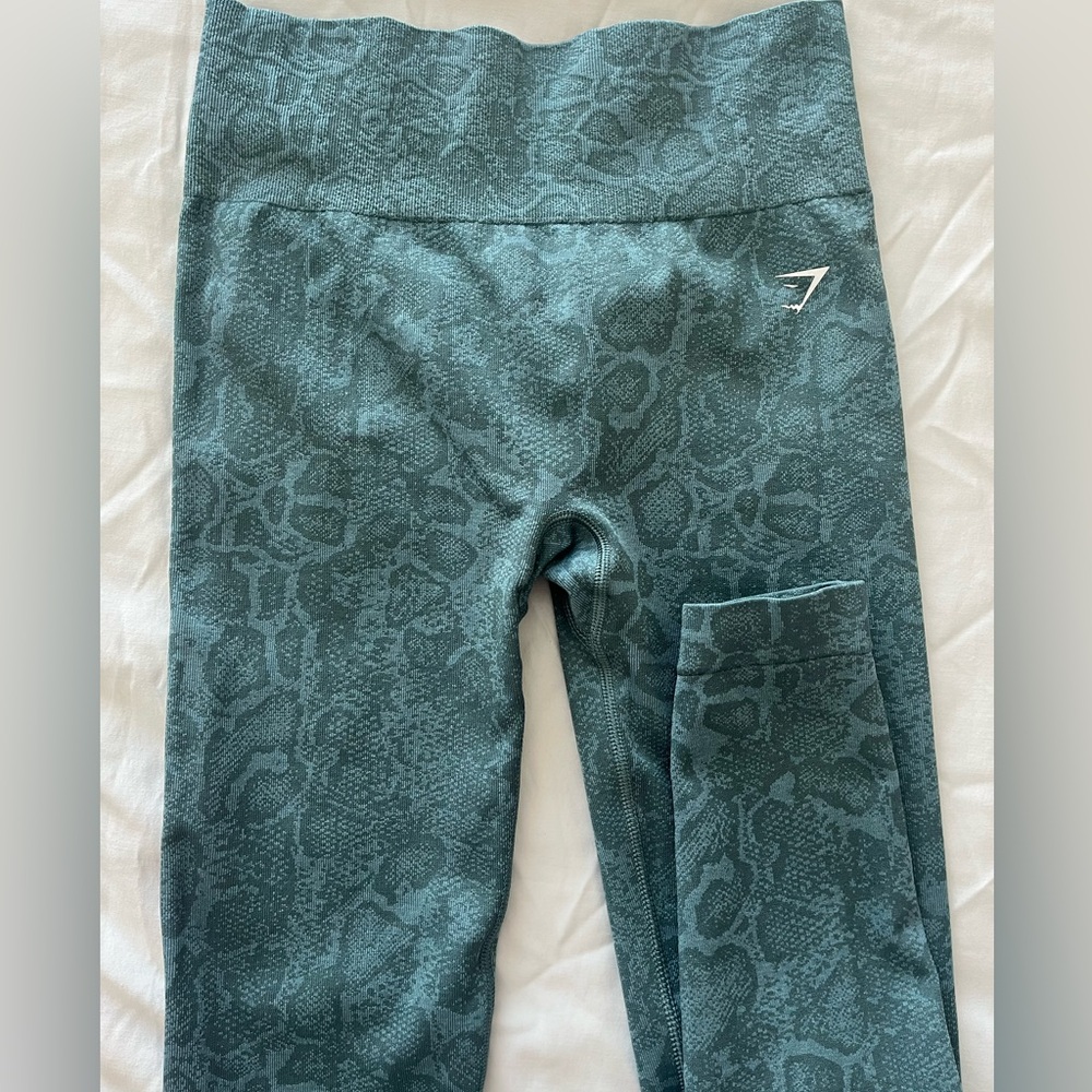 Gymshark Snake Print Leggings - Teal